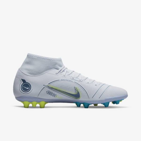 Nike Mercurial Superfly 8 Academy AG Artificial-Grass Fußballschuhe Herren Grau Hellblau Dunkelblau | NK350LAW