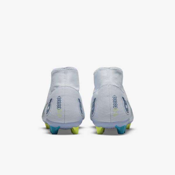 Nike Mercurial Superfly 8 Academy AG Artificial-Grass Fußballschuhe Damen Grau Hellblau Dunkelblau | NK524CIE