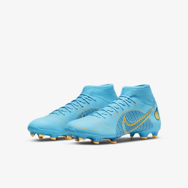 Nike Mercurial Superfly 8 Academy MG Multi-Grounds Fußballschuhe Herren Blau Orange | NK093WDQ