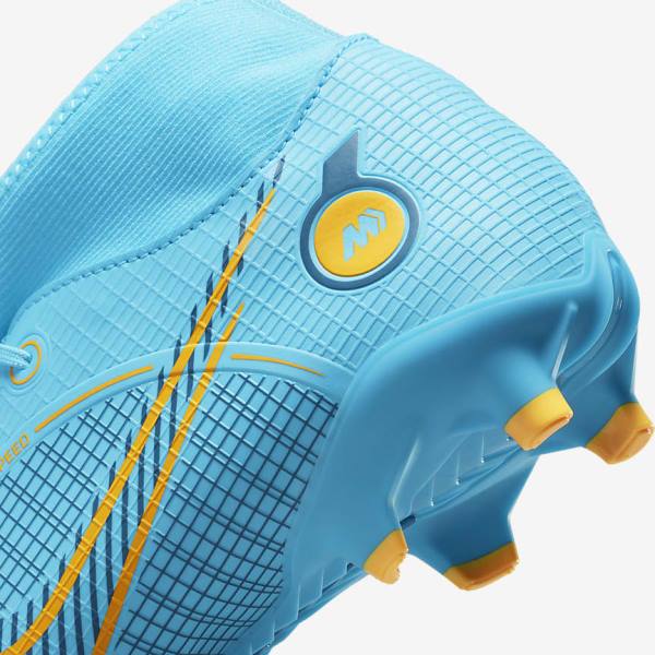 Nike Mercurial Superfly 8 Academy MG Multi-Grounds Fußballschuhe Herren Blau Orange | NK093WDQ