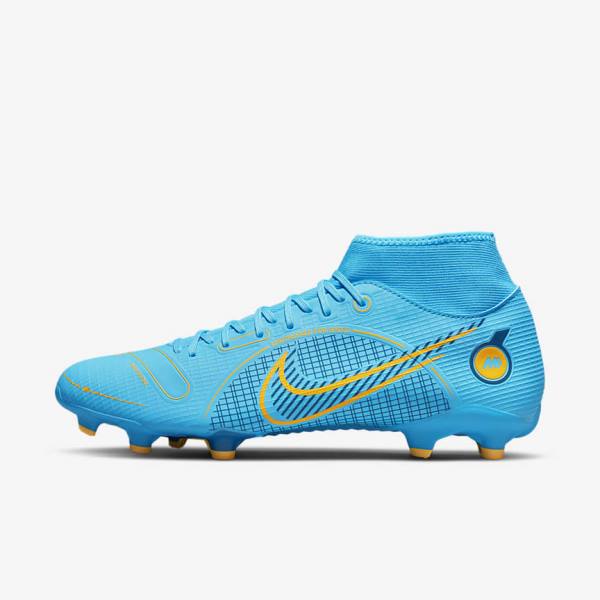 Nike Mercurial Superfly 8 Academy MG Multi-Grounds Fußballschuhe Herren Blau Orange | NK093WDQ