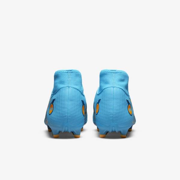 Nike Mercurial Superfly 8 Academy MG Multi-Grounds Fußballschuhe Damen Blau Orange | NK324GHI