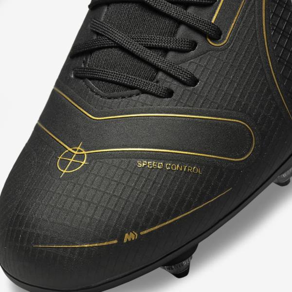 Nike Mercurial Superfly 8 Academy SG-PRO Anti-Clog Traction Soft-Grounds Fußballschuhe Damen Schwarz Metal Silber Grau Metal Gold | NK310COH