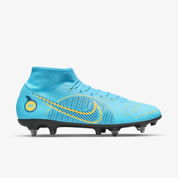 Nike Mercurial Superfly 8 Academy SG-PRO Anti-Clog Traction Soft-Grounds Fußballschuhe Herren Blau Orange | NK406GHJ