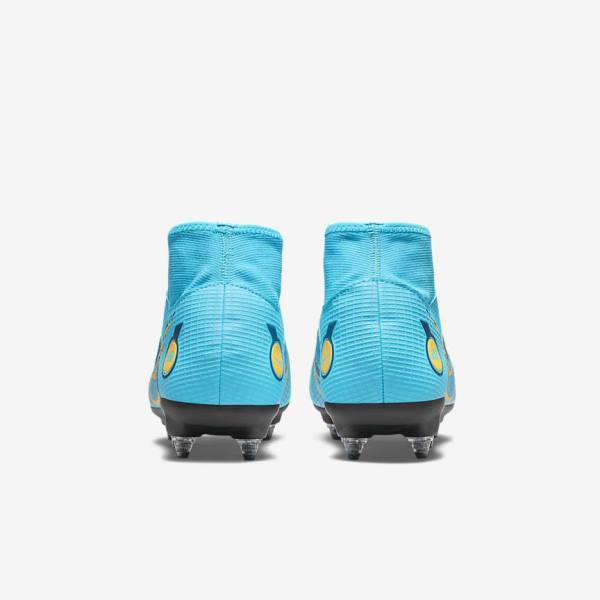 Nike Mercurial Superfly 8 Academy SG-PRO Anti-Clog Traction Soft-Grounds Fußballschuhe Herren Blau Orange | NK406GHJ