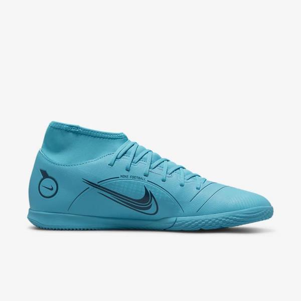 Nike Mercurial Superfly 8 Club IC Indoor Court Fußballschuhe Herren Blau Orange | NK462BDP