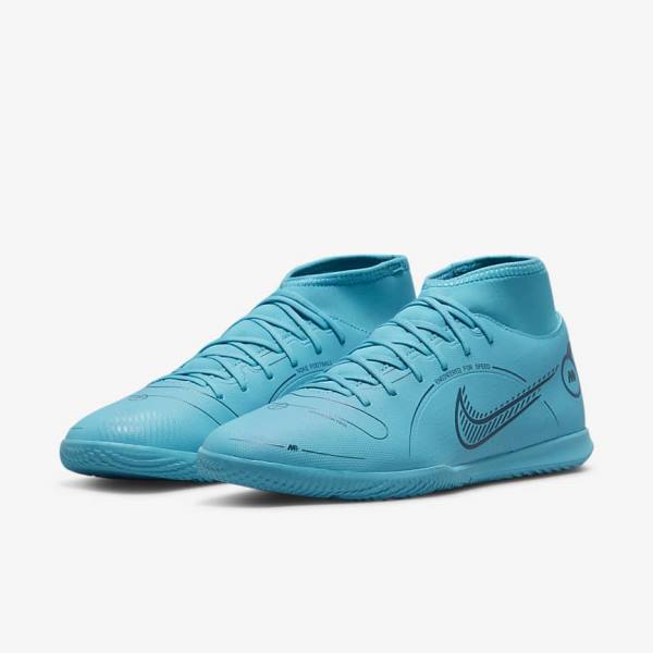 Nike Mercurial Superfly 8 Club IC Indoor Court Fußballschuhe Herren Blau Orange | NK462BDP