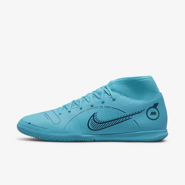 Nike Mercurial Superfly 8 Club IC Indoor Court Fußballschuhe Herren Blau Orange | NK462BDP