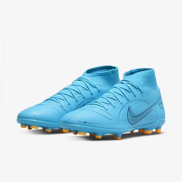 Nike Mercurial Superfly 8 Club MG Multi-Grounds Fußballschuhe Damen Blau Orange | NK128FVY