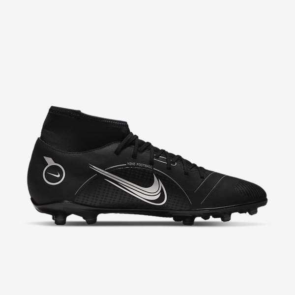 Nike Mercurial Superfly 8 Club MG Multi-Grounds Fußballschuhe Herren Schwarz Grau Metal Silber | NK728UWE