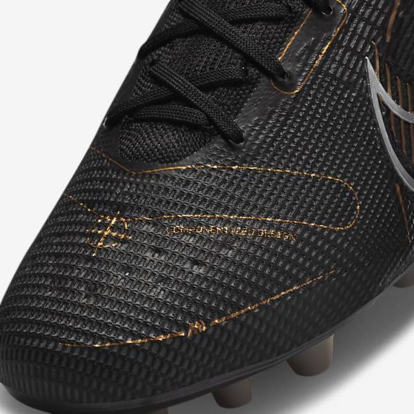 Nike Mercurial Superfly 8 Elite AG Artificial-Grasss Fußballschuhe Damen Schwarz Metal Silber Grau Metal Gold | NK348RKJ