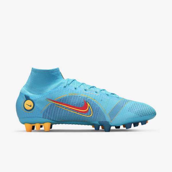 Nike Mercurial Superfly 8 Elite AG Artificial-Grasss Fußballschuhe Herren Blau Orange | NK783XIM