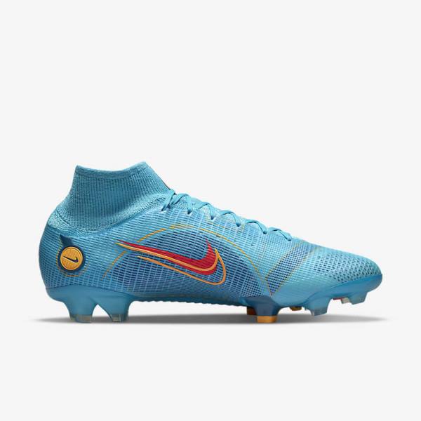 Nike Mercurial Superfly 8 Elite FG Firm-Grounds Fußballschuhe Damen Blau Orange | NK271LCM