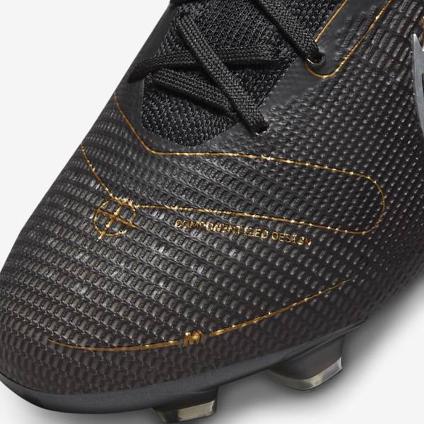 Nike Mercurial Superfly 8 Elite FG Firm-Grounds Fußballschuhe Damen Schwarz Metal Silber Grau Metal Gold | NK520VZH