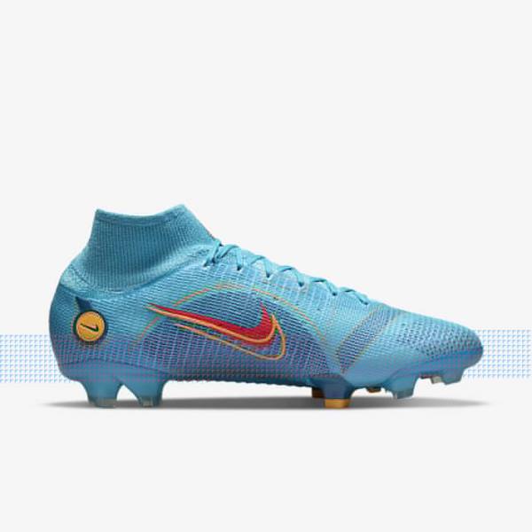 Nike Mercurial Superfly 8 Elite FG Firm-Grounds Fußballschuhe Herren Blau Orange | NK869ELO