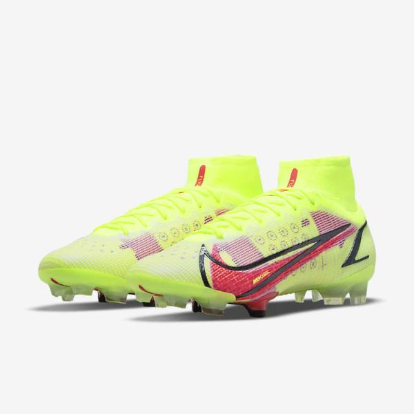 Nike Mercurial Superfly 8 Elite FG Firm-Grounds Fußballschuhe Herren Schwarz Hellrot | NK890LCM