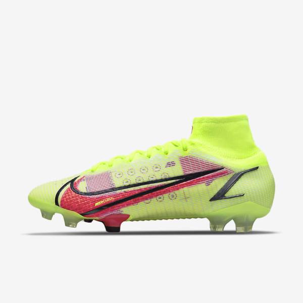 Nike Mercurial Superfly 8 Elite FG Firm-Grounds Fußballschuhe Herren Schwarz Hellrot | NK890LCM