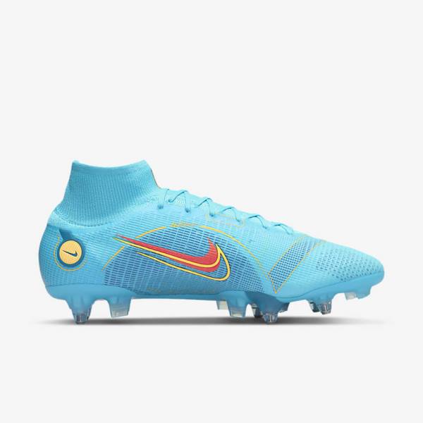 Nike Mercurial Superfly 8 Elite SG-PRO Anti-Clog Traction Soft-Ground Fußballschuhe Herren Blau Orange | NK324ZHX