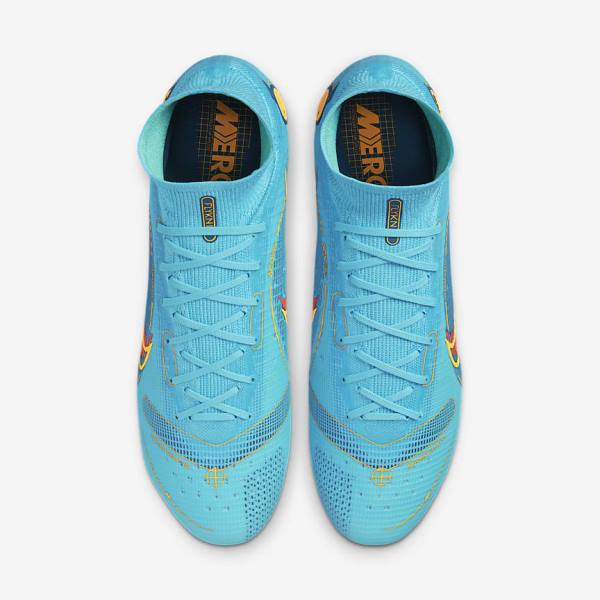 Nike Mercurial Superfly 8 Elite SG-PRO Anti-Clog Traction Soft-Ground Fußballschuhe Damen Blau Orange | NK469LFD