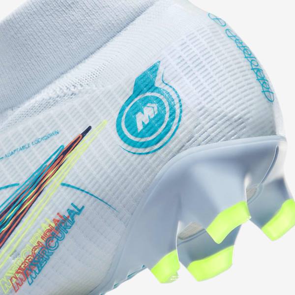 Nike Mercurial Superfly 8 Pro FG Firm-Ground Fußballschuhe Damen Grau Hellblau Dunkelblau | NK162CYN