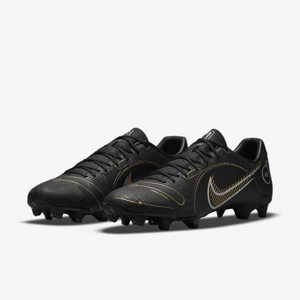 Nike Mercurial Vapor 14 Academy MG Multi-Ground Fußballschuhe Damen Schwarz Metal Silber Grau Metal Gold | NK153HVL