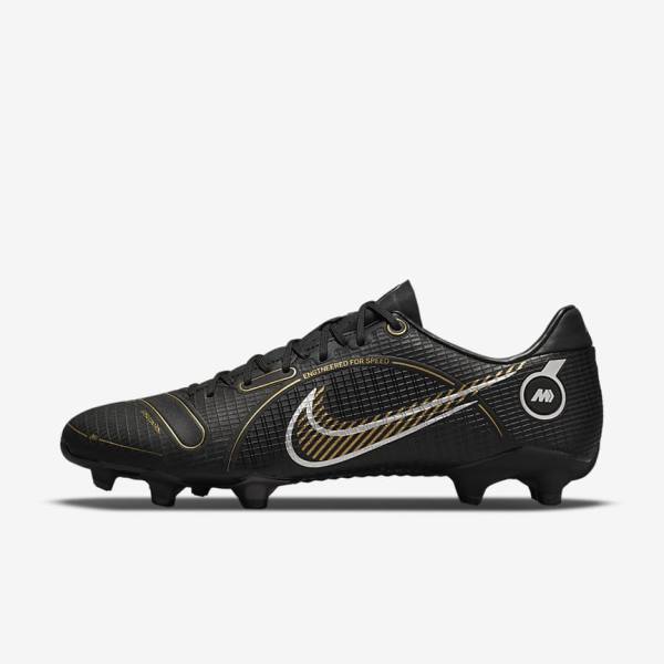 Nike Mercurial Vapor 14 Academy MG Multi-Ground Fußballschuhe Damen Schwarz Metal Silber Grau Metal Gold | NK153HVL