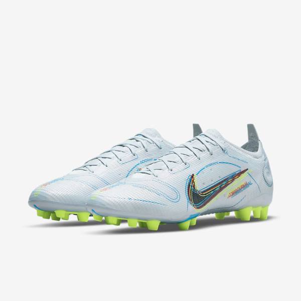 Nike Mercurial Vapor 14 Elite AG Artificial-Grounds Fußballschuhe Damen Grau Hellblau Orange Blau | NK143LMU