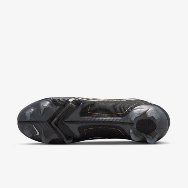 Nike Mercurial Vapor 14 Elite FG Firm-Grounds Fußballschuhe Herren Schwarz Metal Silber Grau Metal Gold | NK056RHN