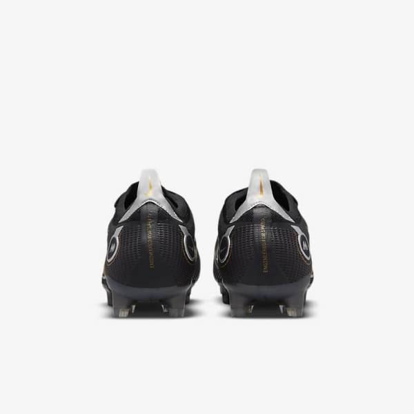 Nike Mercurial Vapor 14 Elite FG Firm-Grounds Fußballschuhe Herren Schwarz Metal Silber Grau Metal Gold | NK056RHN