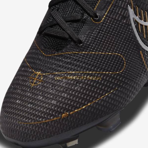 Nike Mercurial Vapor 14 Elite FG Firm-Grounds Fußballschuhe Damen Schwarz Metal Silber Grau Metal Gold | NK701JQV