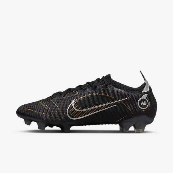 Nike Mercurial Vapor 14 Elite FG Firm-Grounds Fußballschuhe Damen Schwarz Metal Silber Grau Metal Gold | NK701JQV