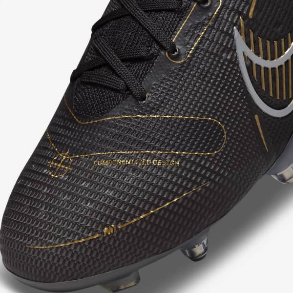 Nike Mercurial Vapor 14 Elite SG-PRO Anti-Clog Traction Soft-Grounds Fußballschuhe Damen Schwarz Metal Silber Grau Metal Gold | NK672LPJ