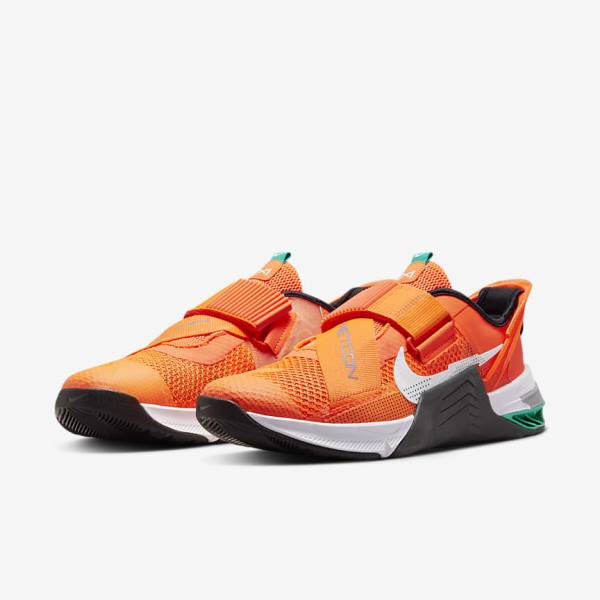 Nike Metcon 7 FlyEase Sportschuhe Damen Orange Dunkelgrau Türkis Weiß | NK109MXB