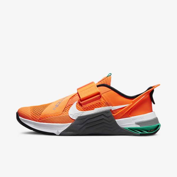 Nike Metcon 7 FlyEase Sportschuhe Damen Orange Dunkelgrau Türkis Weiß | NK109MXB