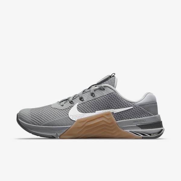 Nike Metcon 7 Sportschuhe Damen Grau Braun Dunkelgrau Weiß | NK981AEH