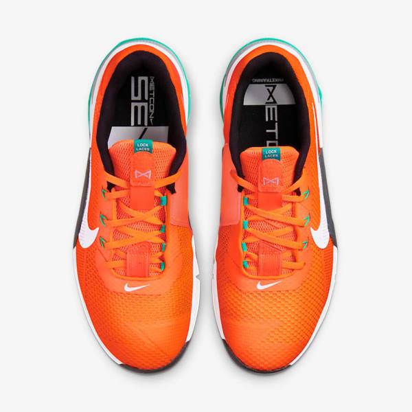 Nike Metcon 7 Sportschuhe Damen Orange Dunkelgrau Türkis Weiß | NK590DPJ