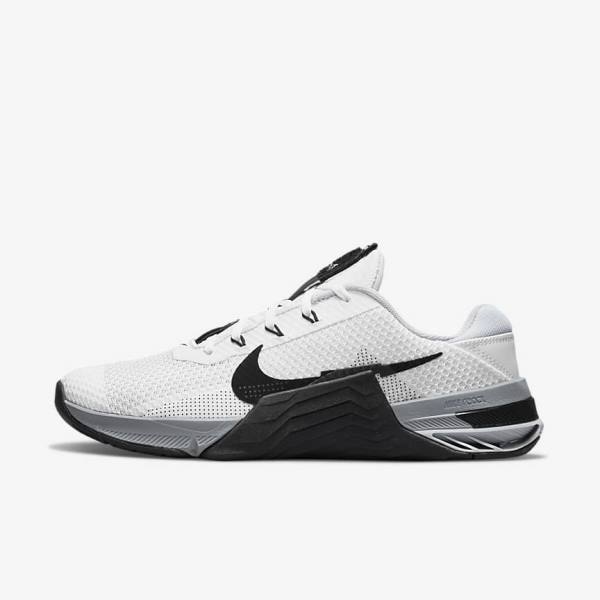 Nike Metcon 7 Sportschuhe Damen Weiß Grau Platin Schwarz | NK639BUC