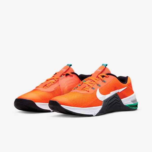 Nike Metcon 7 Sportschuhe Herren Orange Dunkelgrau Türkis Weiß | NK602IUH