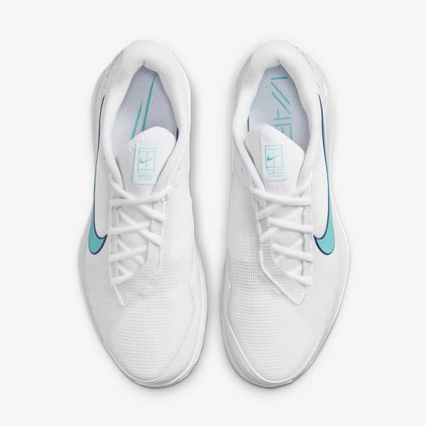 Nike NikeCourt Air Zoom Vapor Pro Clay Court Tennisschuhe Herren Weiß Hellbeige Königsblau Blau Türkis | NK564MKD