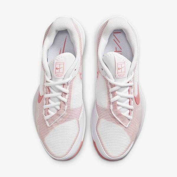 Nike NikeCourt Air Zoom Vapor Pro Clay Court Tennisschuhe Damen Weiß Rosa Hellblau | NK753ZDJ