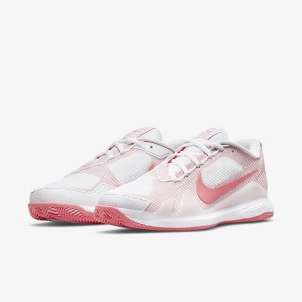 Nike NikeCourt Air Zoom Vapor Pro Clay Court Tennisschuhe Damen Weiß Rosa Hellblau | NK753ZDJ