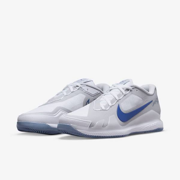 Nike NikeCourt Air Zoom Vapor Pro Hard-Court Tennisschuhe Herren Weiß Grau Navy | NK301OYB