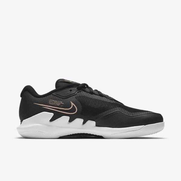 Nike NikeCourt Air Zoom Vapor Pro Hard-Court Tennisschuhe Damen Schwarz Weiß Metal Rot Braun | NK428XCM