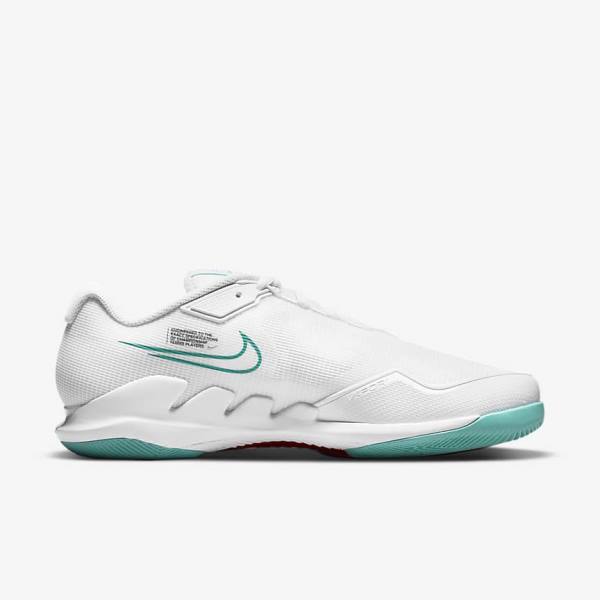 Nike NikeCourt Air Zoom Vapor Pro Hard-Court Tennisschuhe Herren Weiß Rot Bordeaux Türkis | NK726ZYW