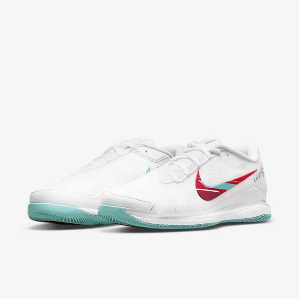 Nike NikeCourt Air Zoom Vapor Pro Hard-Court Tennisschuhe Herren Weiß Rot Bordeaux Türkis | NK726ZYW