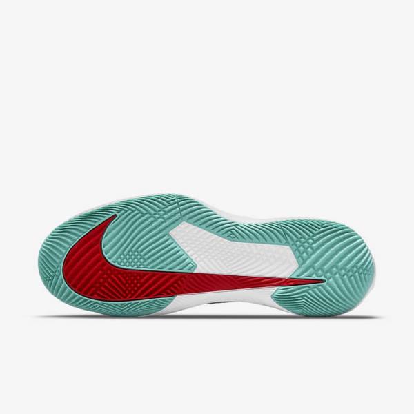 Nike NikeCourt Air Zoom Vapor Pro Hard-Court Tennisschuhe Damen Weiß Rot Bordeaux Türkis | NK968YJZ