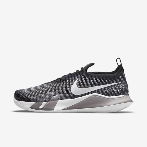 Nike NikeCourt React Vapor NXT Clay Court Tennisschuhe Herren Schwarz Weiß | NK207PXW