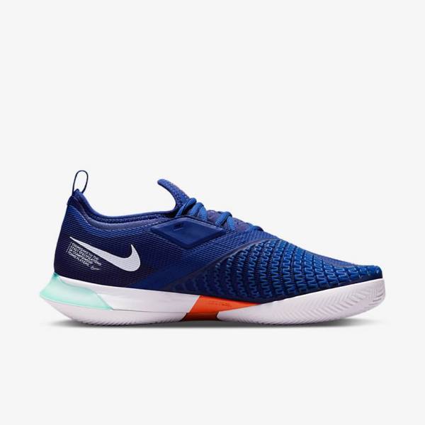 Nike NikeCourt React Vapor NXT Clay Court Tennisschuhe Herren Königsblau Blau Türkis Orange Weiß | NK240CUW