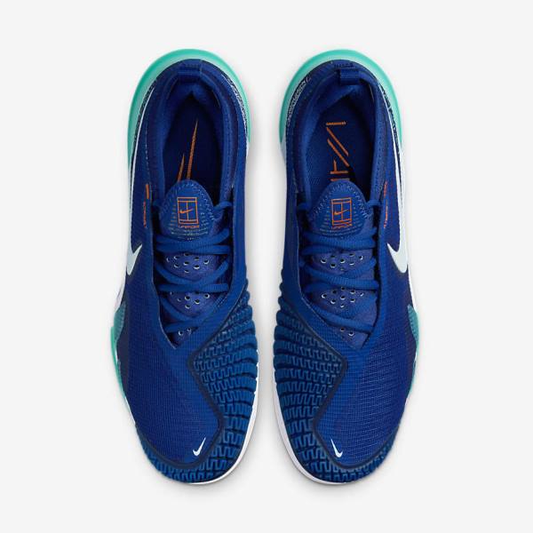 Nike NikeCourt React Vapor NXT Clay Court Tennisschuhe Herren Königsblau Blau Türkis Orange Weiß | NK240CUW