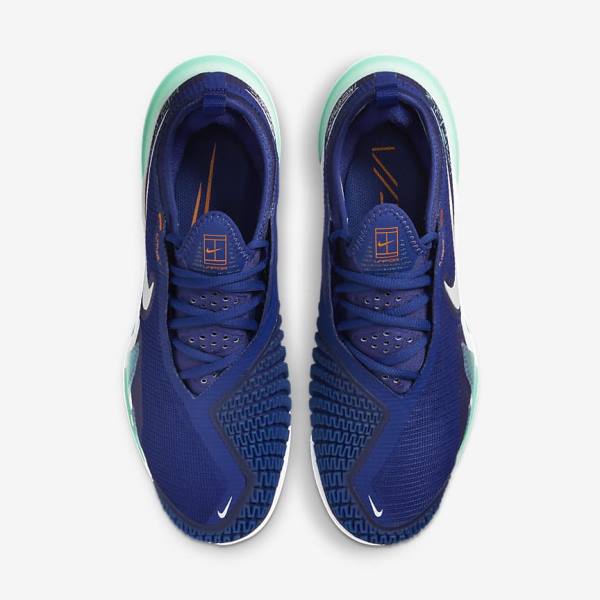 Nike NikeCourt React Vapor NXT Hard-Court Tennisschuhe Herren Königsblau Blau Türkis Orange Weiß | NK420DRI